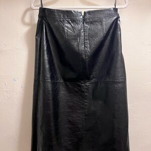 GAP Black Leather Pencil Skirt